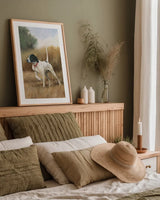 Hunting Dog II by James Wiens. shown as a paper print in a natural frame. Available as a archival giclee rolled canvas, fine art paper, or poster print. SKU 76115h.