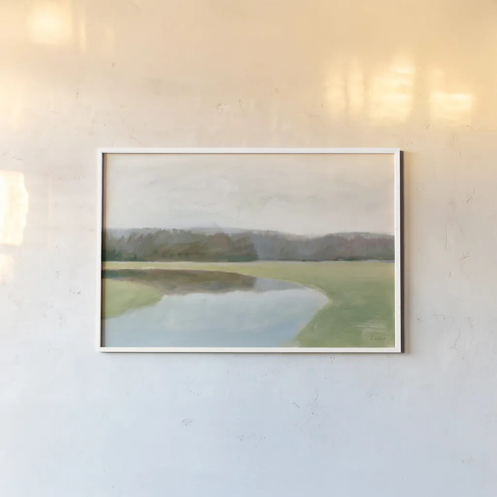 Interior Lake II by James Wiens. shown as a paper print in a white frame. Available as a archival giclee rolled canvas, fine art paper, or poster print. SKU 73425i.