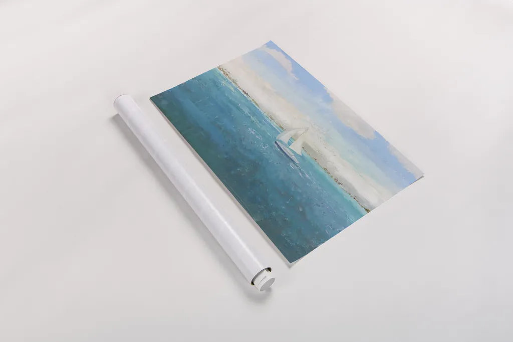 Into the Blue by James Wiens. shown as a rolled paper print. Available as archival giclee rolled canvas, fine art paper, or poster print. SKU 75175i.