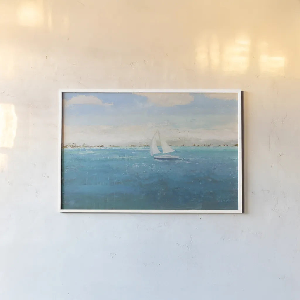 Into the Blue by James Wiens. shown as a paper print in a white frame. Available as a archival giclee rolled canvas, fine art paper, or poster print. SKU 75175i.