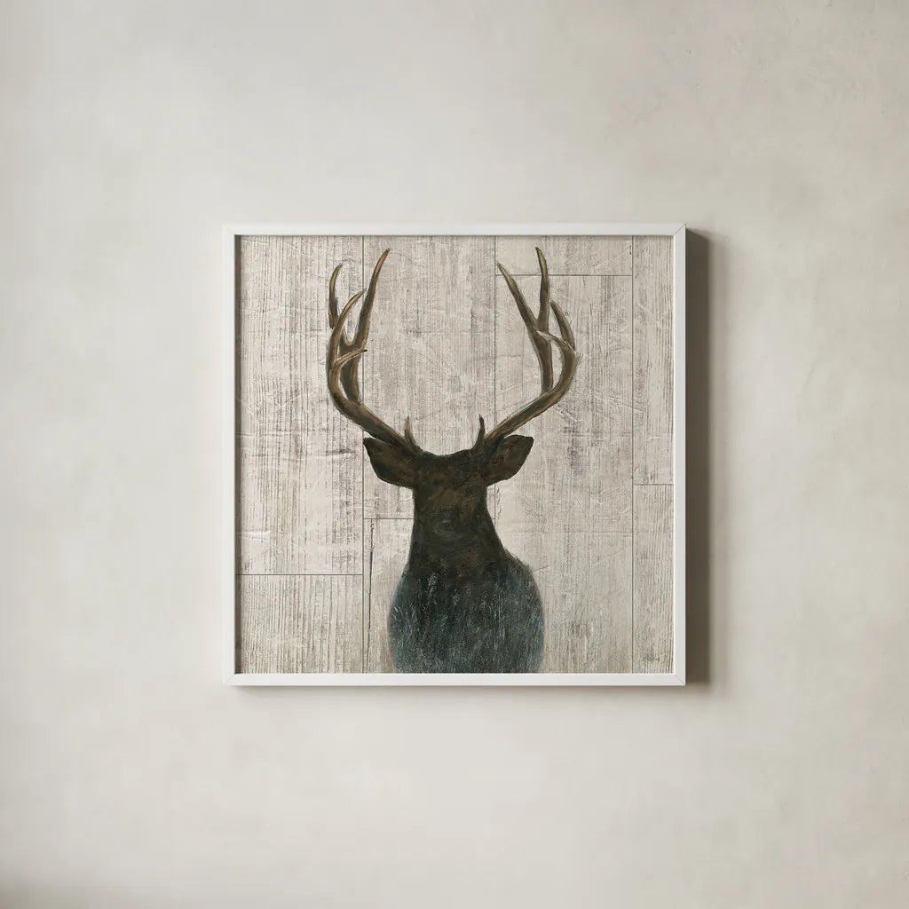 Into the Forest Birch Crop by James Wiens. Shown in a crisp white glass frame for a clean and minimalist style. Available as an archival giclee rolled canvas, fine art paper, or poster print. SKU 22254a.