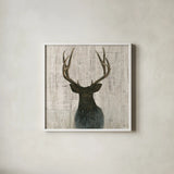Into the Forest Birch Crop by James Wiens. Shown in a crisp white glass frame for a clean and minimalist style. Available as an archival giclee rolled canvas, fine art paper, or poster print. SKU 22254a.