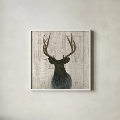 Into the Forest Birch Crop by James Wiens. Shown in a crisp white glass frame for a clean and minimalist style. Available as an archival giclee rolled canvas, fine art paper, or poster print. SKU 22254a.