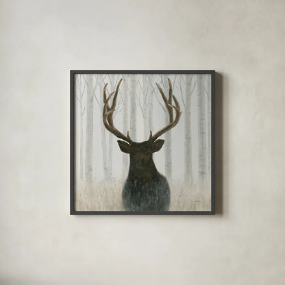 Into the Forest Crop by James Wiens. Shown in a sleek black glass frame for a contemporary gallery look. Available as an archival giclee rolled canvas, fine art paper, or poster print. SKU 22187a.