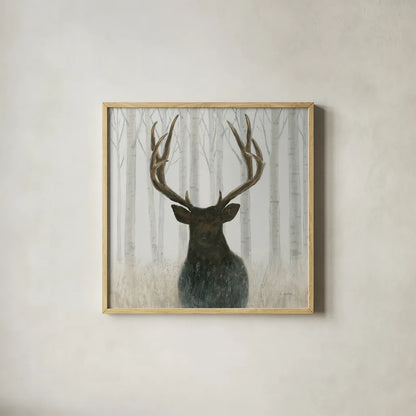 Into the Forest Crop by James Wiens. Shown in a natural wood glass frame for a timeless modern aesthetic. Available as an archival giclee rolled canvas, fine art paper, or poster print. SKU 22187a.