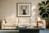Into the Forest Warm Crop by James Wiens. Displayed in a glass frame with matte in a clean modern living room. Available as an archival giclee rolled canvas, fine art paper, or poster print. SKU 50174a.