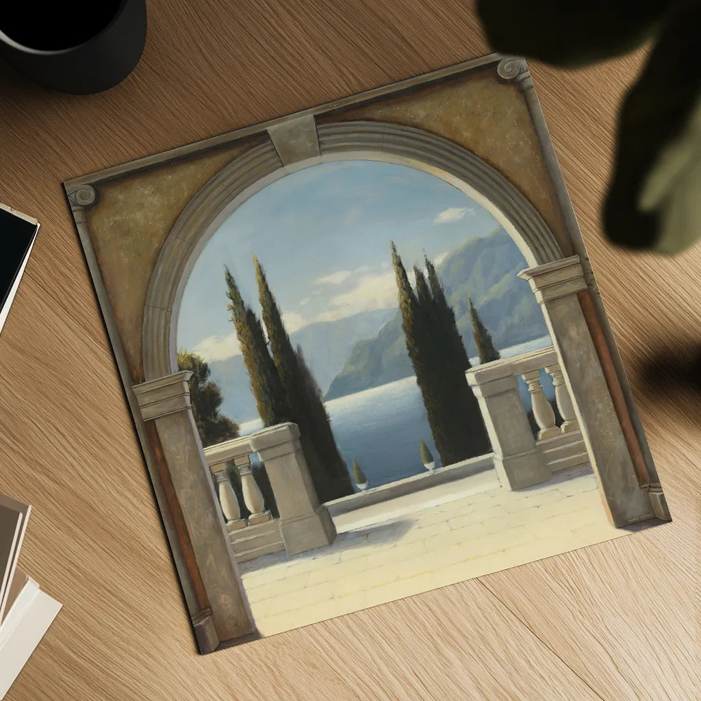 Italian Balcony Crop by James Wiens. Shown as a detailed flat fine art print, highlighting archival giclee quality. Available as an archival giclee rolled canvas, fine art paper, or poster print. SKU 10407a.