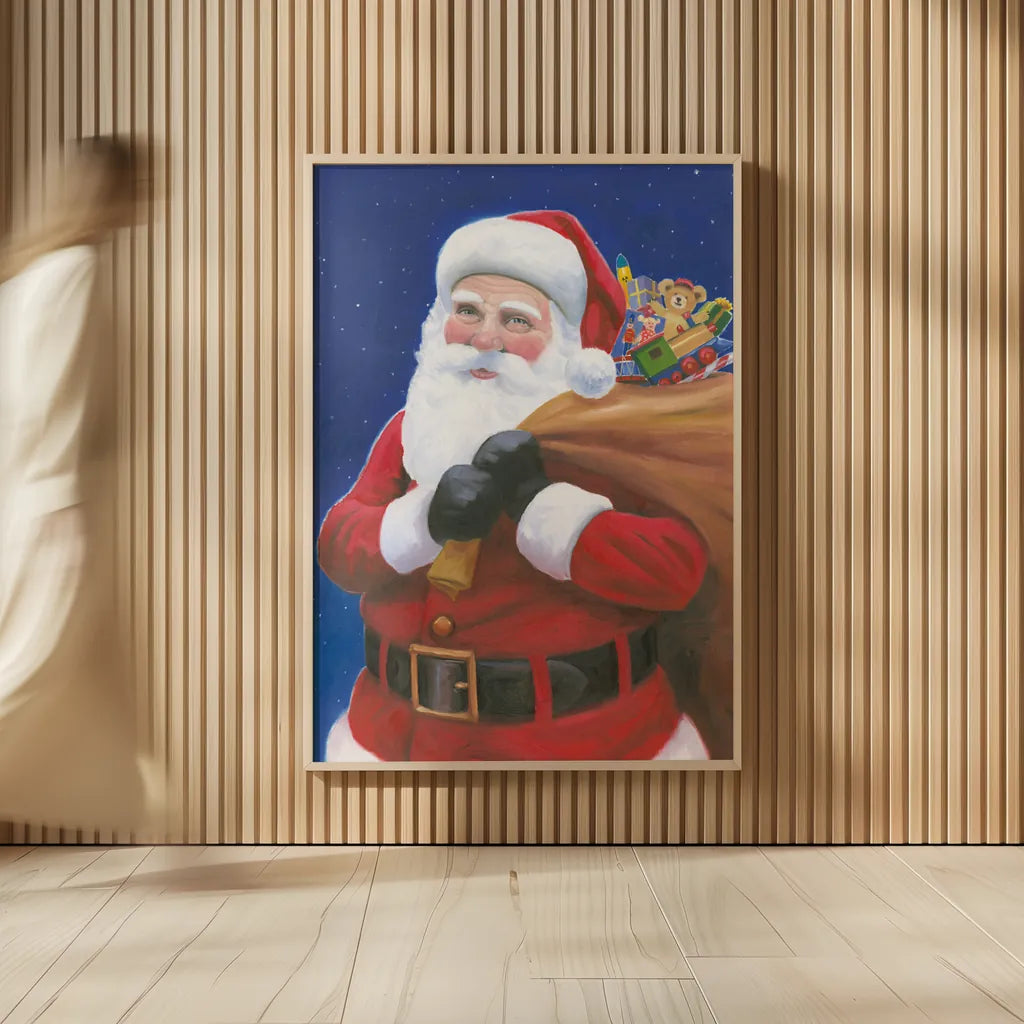 James Santa by James Wiens. shown as over sized large wall art. Available as an archival giclee rolled canvas, fine art paper, or poster print. SKU 65797h.