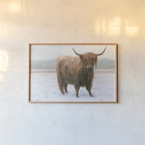 King of the Highland Fields by James Wiens. shown as a paper print in a natural frame. Available as a archival giclee rolled canvas, fine art paper, or poster print. SKU 56445i.