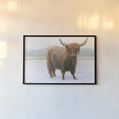 King of the Highland Fields Lights by James Wiens. shown as a paper print in a black flame. Available as a archival giclee rolled canvas, fine art paper, or poster print. SKU 56446i.