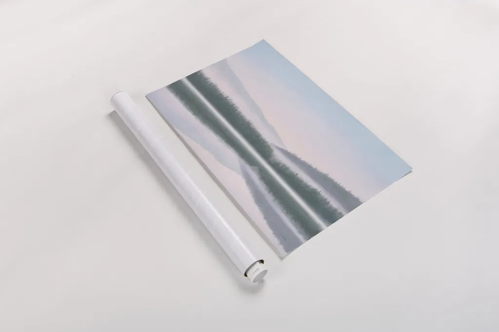 Lakeside Morning by James Wiens. shown as a rolled paper print. Available as archival giclee rolled canvas, fine art paper, or poster print. SKU 57271i.