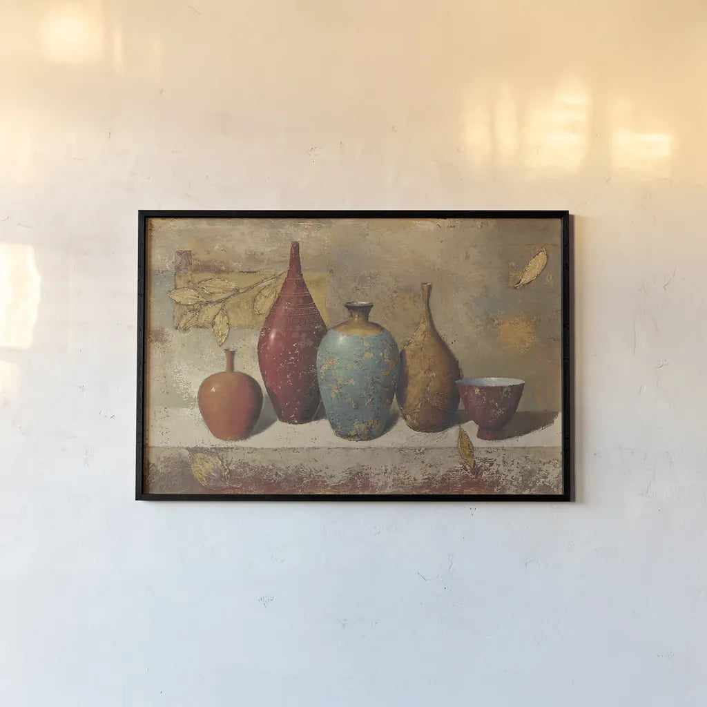 Leaves and Vessels by James Wiens. shown as a paper print in a black flame. Available as a archival giclee rolled canvas, fine art paper, or poster print. SKU 10554i.