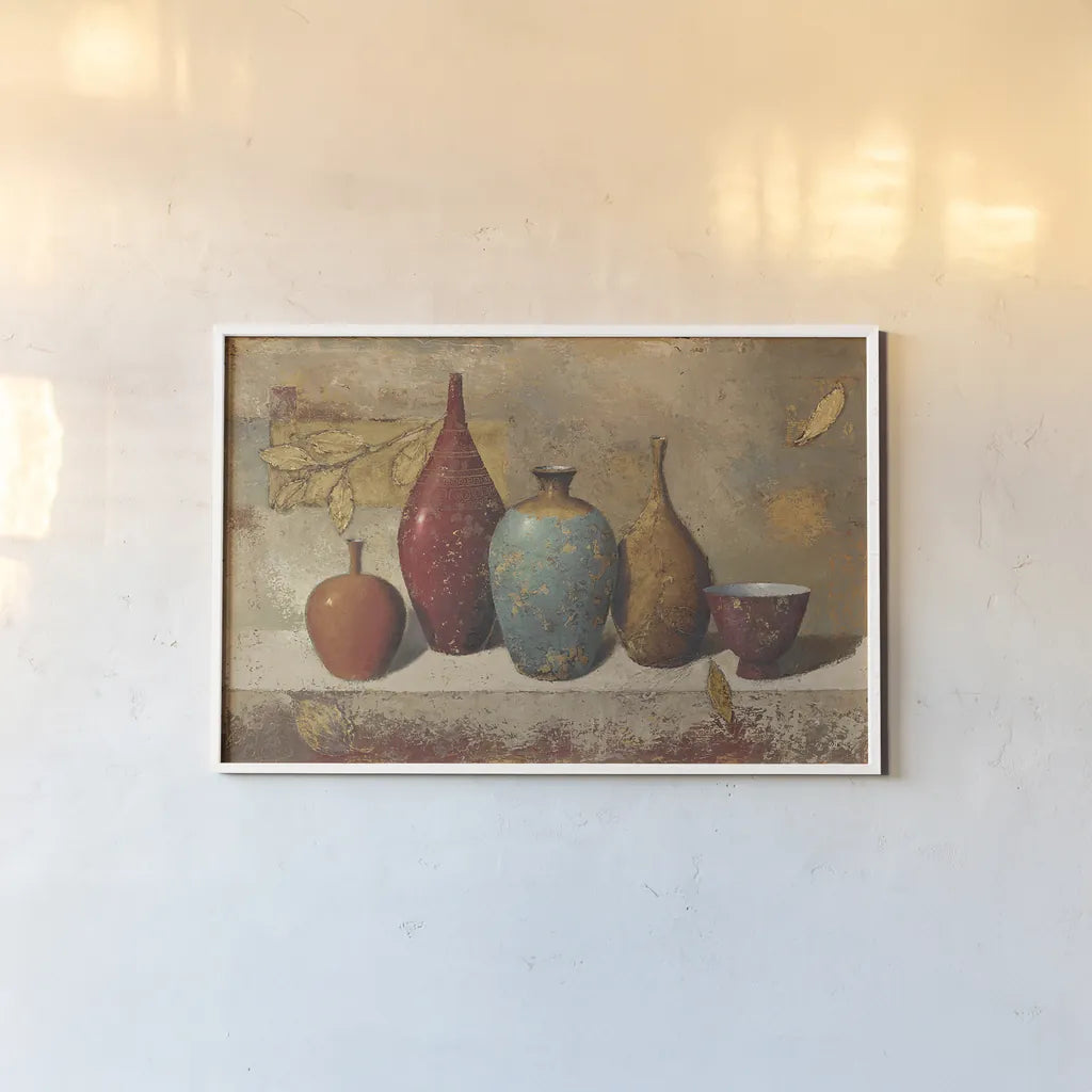 Leaves and Vessels by James Wiens. shown as a paper print in a white frame. Available as a archival giclee rolled canvas, fine art paper, or poster print. SKU 10554i.