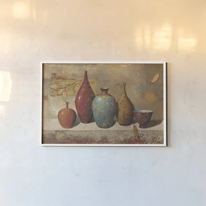 Leaves and Vessels by James Wiens. shown as a paper print in a white frame. Available as a archival giclee rolled canvas, fine art paper, or poster print. SKU 10554i.