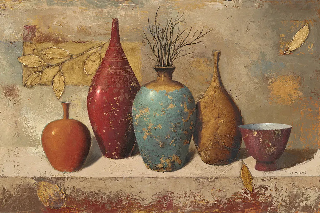 Leaves and Vessels with Twigs by James Wiens. SKU 11127i. Archival Giclee Fine art print for wall decor.