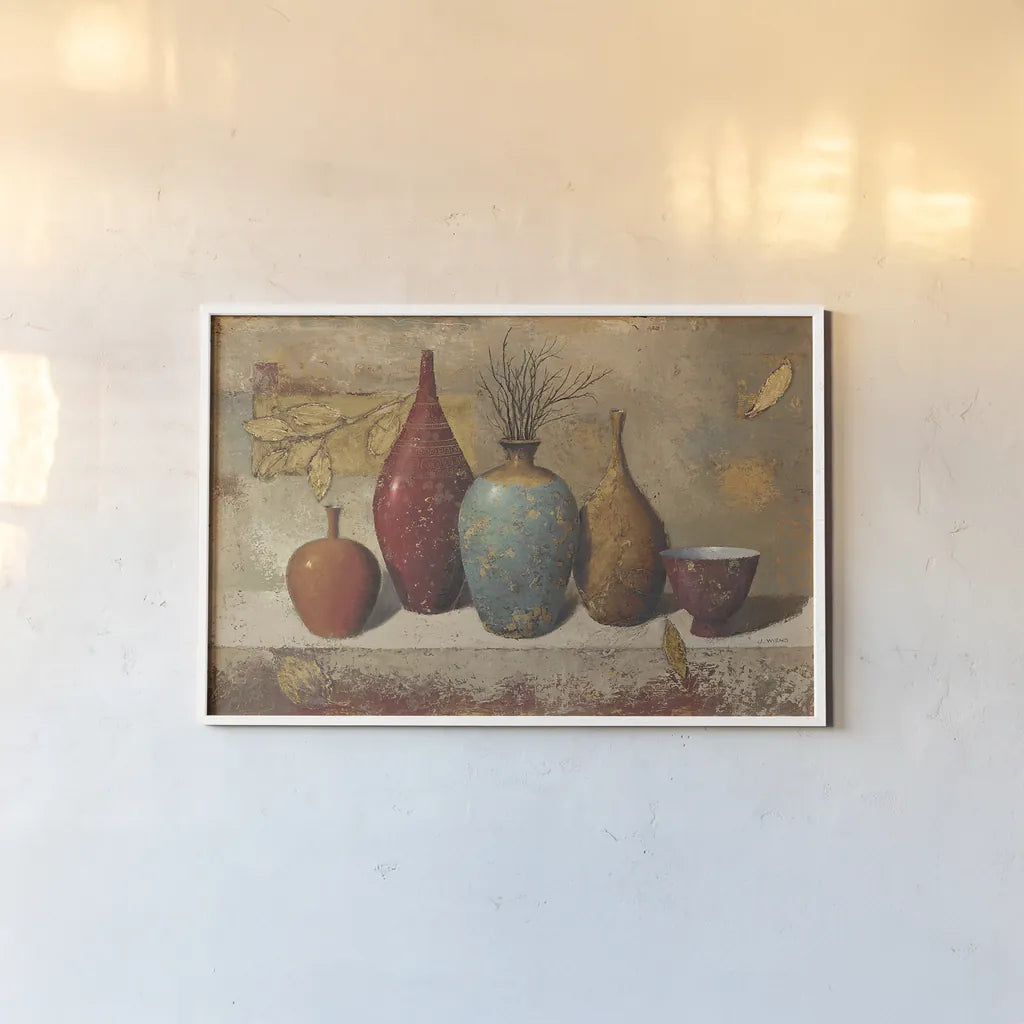 Leaves and Vessels with Twigs by James Wiens. shown as a paper print in a white frame. Available as a archival giclee rolled canvas, fine art paper, or poster print. SKU 11127i.