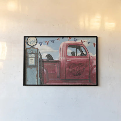 Lets Go for a Ride I by James Wiens. shown as a paper print in a black flame. Available as a archival giclee rolled canvas, fine art paper, or poster print. SKU 14804i.