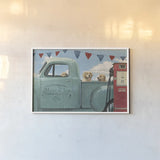 Lets Go for a Ride II by James Wiens. shown as a paper print in a white frame. Available as a archival giclee rolled canvas, fine art paper, or poster print. SKU 14805i.