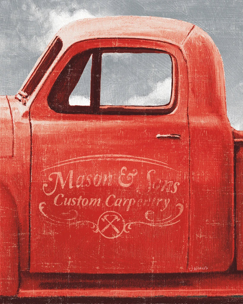 Lets Go for a Ride II Red Truck by James Wiens