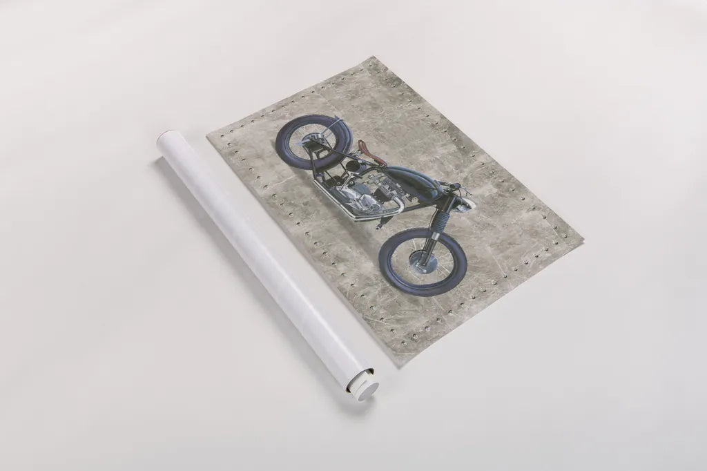 Lets Roll I Gray by James Wiens. shown as a rolled paper print. Available as archival giclee rolled canvas, fine art paper, or poster print. SKU 53383i.