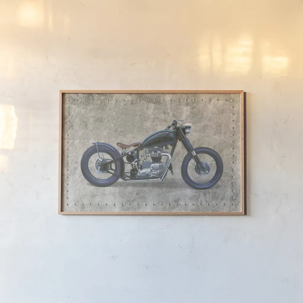 Lets Roll I Gray by James Wiens. shown as a paper print in a natural frame. Available as a archival giclee rolled canvas, fine art paper, or poster print. SKU 53383i.