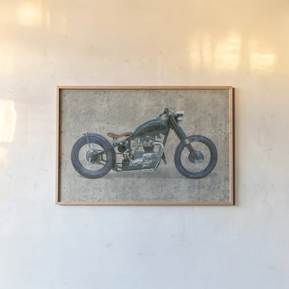 Lets Roll I Grunge by James Wiens. shown as a paper print in a natural frame. Available as a archival giclee rolled canvas, fine art paper, or poster print. SKU 54950i.