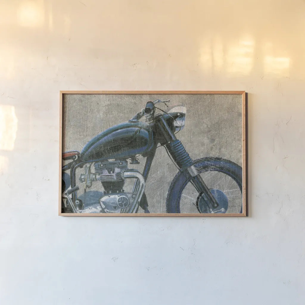 Lets Roll I Grunge Crop by James Wiens. shown as a paper print in a natural frame. Available as a archival giclee rolled canvas, fine art paper, or poster print. SKU 54952i.