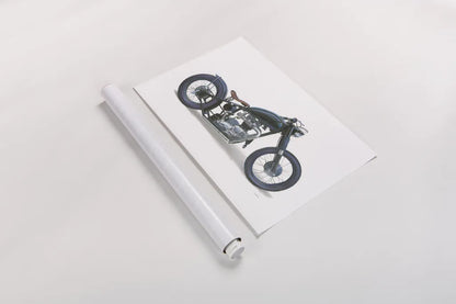 Lets Roll I White by James Wiens. shown as a rolled paper print. Available as archival giclee rolled canvas, fine art paper, or poster print. SKU 53217i.