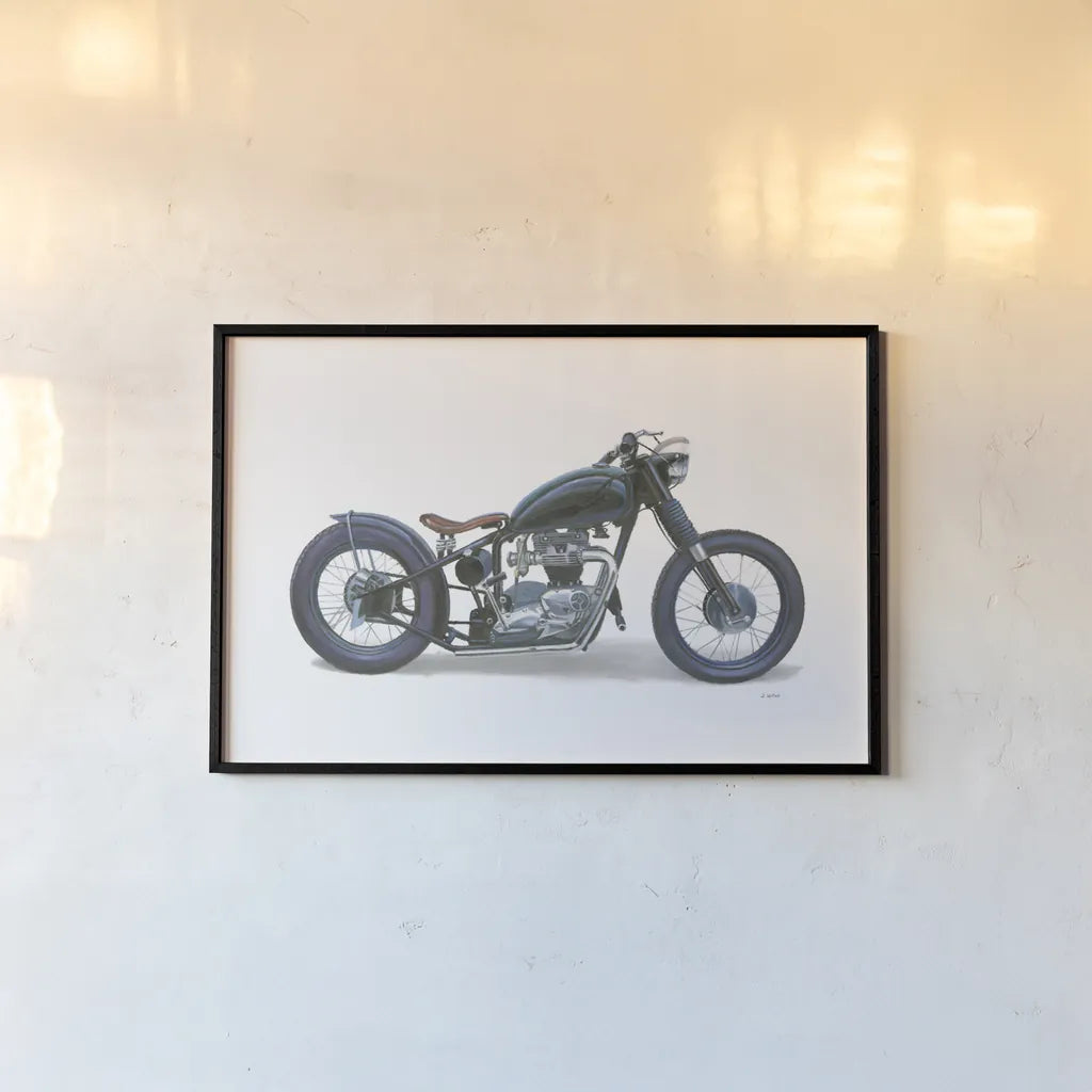 Lets Roll I White by James Wiens. shown as a paper print in a black flame. Available as a archival giclee rolled canvas, fine art paper, or poster print. SKU 53217i.