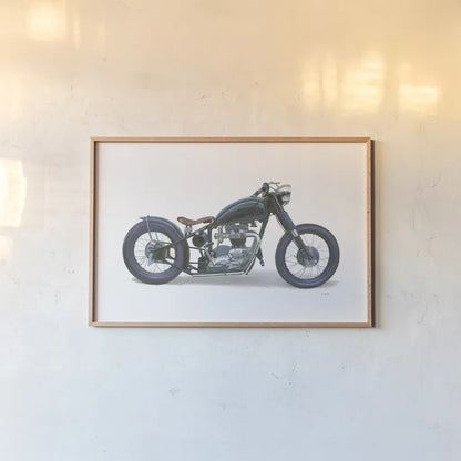 Lets Roll I White by James Wiens. shown as a paper print in a natural frame. Available as a archival giclee rolled canvas, fine art paper, or poster print. SKU 53217i.