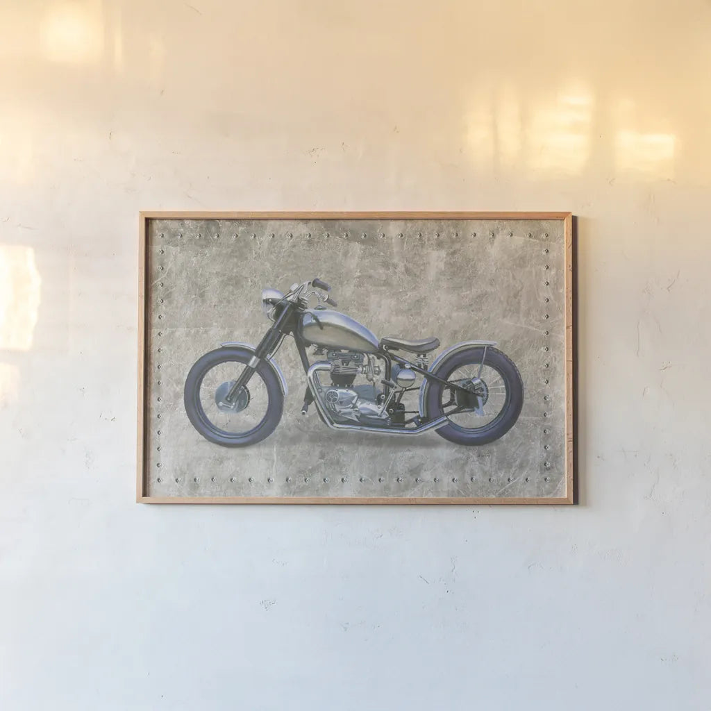 Lets Roll II Gray by James Wiens. shown as a paper print in a natural frame. Available as a archival giclee rolled canvas, fine art paper, or poster print. SKU 53384i.