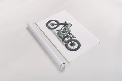 Lets Roll II White by James Wiens. shown as a rolled paper print. Available as archival giclee rolled canvas, fine art paper, or poster print. SKU 53218i.