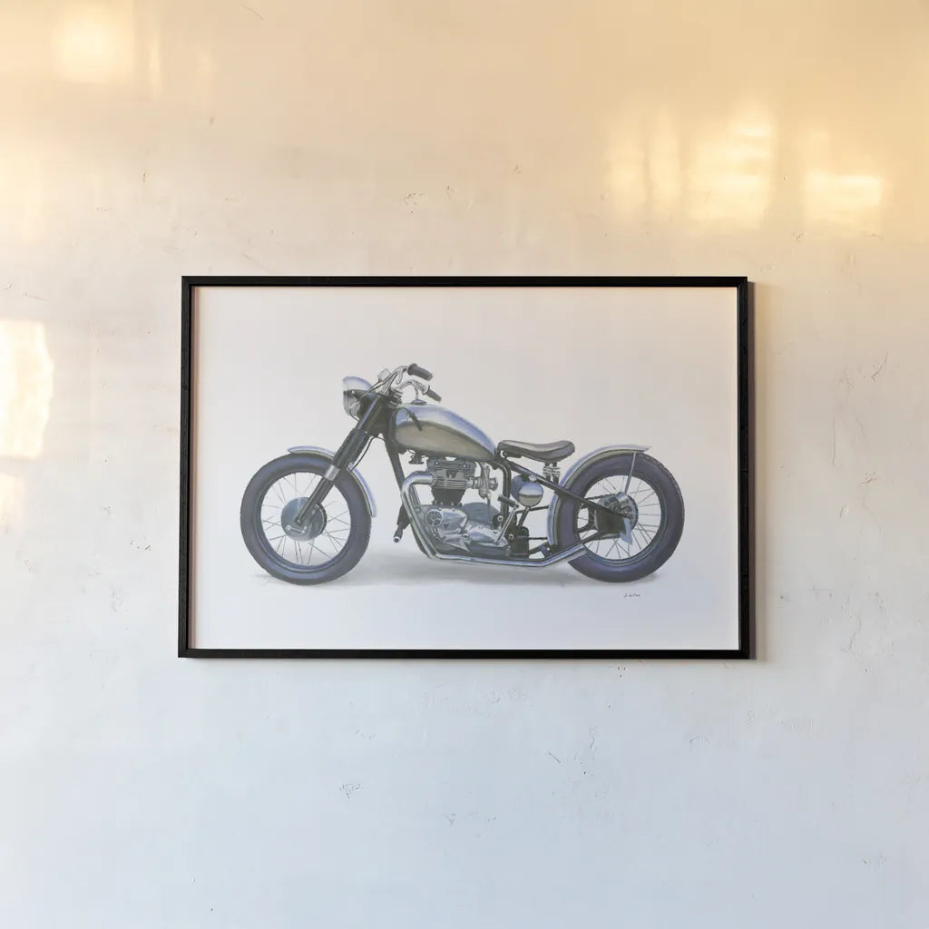 Lets Roll II White by James Wiens. shown as a paper print in a black flame. Available as a archival giclee rolled canvas, fine art paper, or poster print. SKU 53218i.