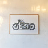 Lets Roll II White by James Wiens. shown as a paper print in a natural frame. Available as a archival giclee rolled canvas, fine art paper, or poster print. SKU 53218i.