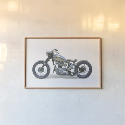 Lets Roll II White by James Wiens. shown as a paper print in a natural frame. Available as a archival giclee rolled canvas, fine art paper, or poster print. SKU 53218i.