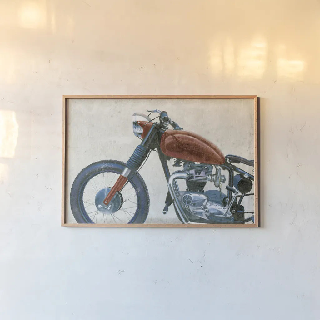 Lets Roll III Grunge Crop by James Wiens. shown as a paper print in a natural frame. Available as a archival giclee rolled canvas, fine art paper, or poster print. SKU 63526i.