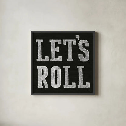 Lets Roll V by James Wiens. Shown in a sleek black glass frame for a contemporary gallery look. Available as an archival giclee rolled canvas, fine art paper, or poster print. SKU 53215a.