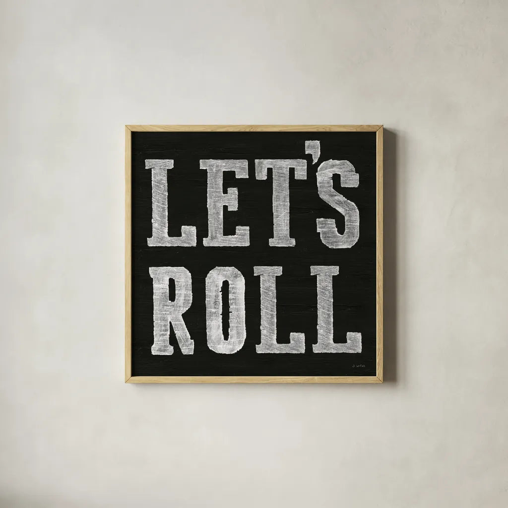 Lets Roll V by James Wiens. Shown in a natural wood glass frame for a timeless modern aesthetic. Available as an archival giclee rolled canvas, fine art paper, or poster print. SKU 53215a.