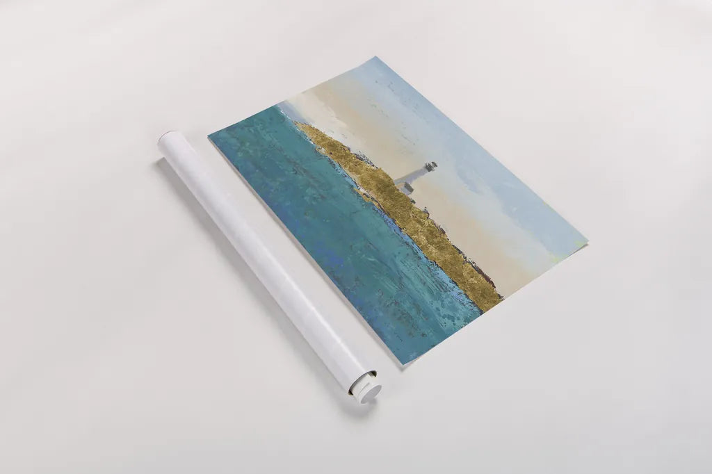 Lighthouse Seascape I v2 Crop by James Wiens. shown as a rolled paper print. Available as archival giclee rolled canvas, fine art paper, or poster print. SKU 23371i.