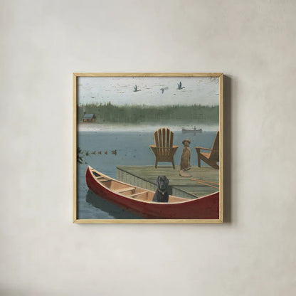 Lodge Trail Crop by James Wiens. Shown in a natural wood glass frame for a timeless modern aesthetic. Available as an archival giclee rolled canvas, fine art paper, or poster print. SKU 15490a.