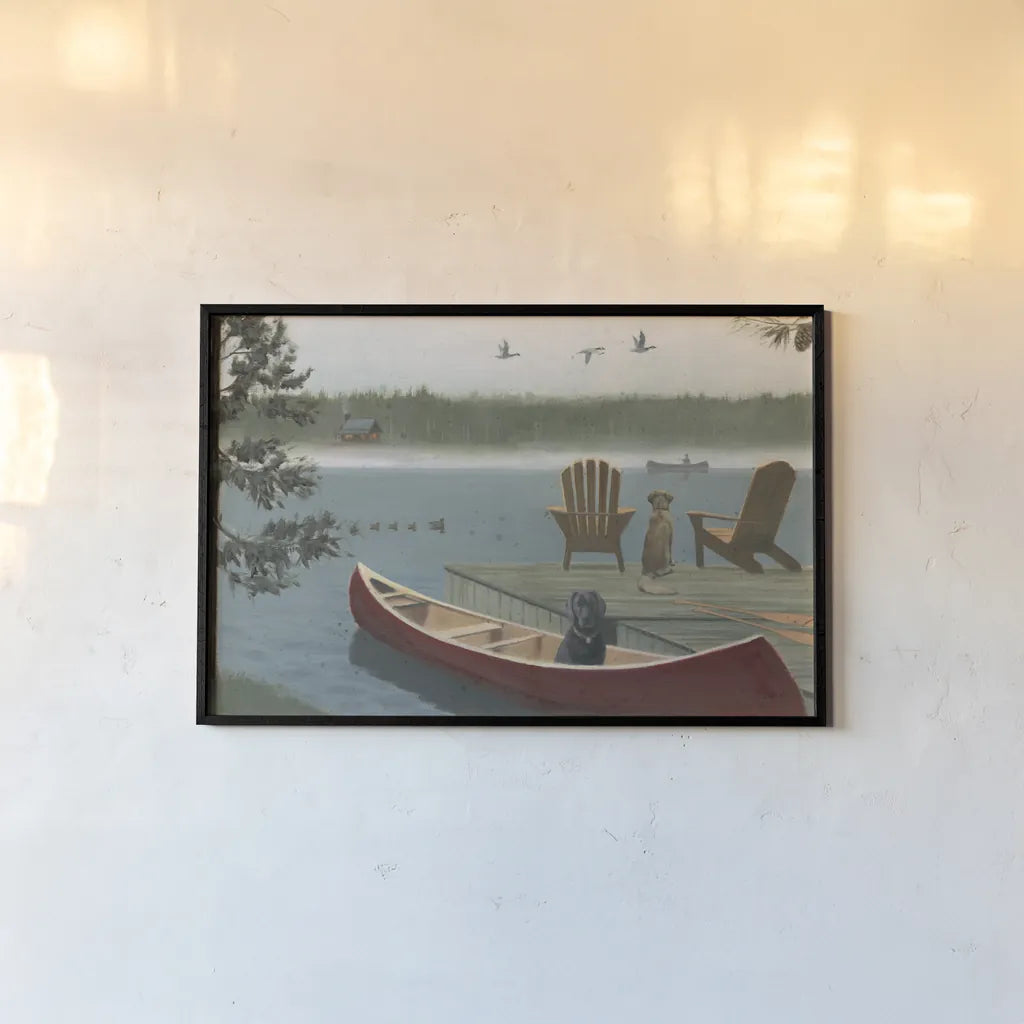 Lodge Trail No Wood by James Wiens. shown as a paper print in a black flame. Available as a archival giclee rolled canvas, fine art paper, or poster print. SKU 89454i.