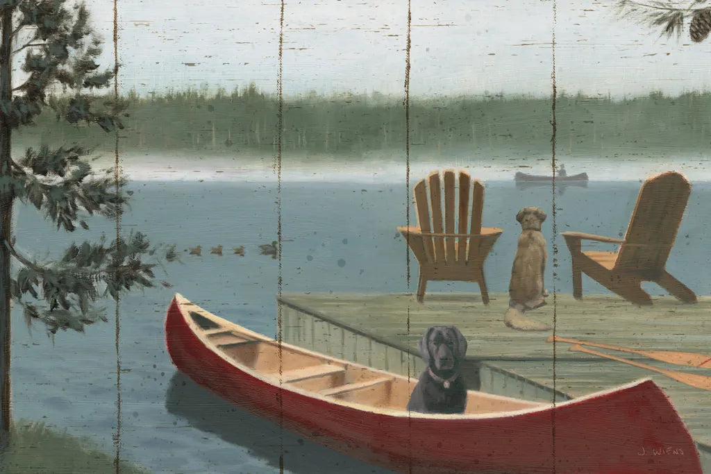 Lodge Trail no Cabin and Geese by James Wiens. SKU 22982i. Archival Giclee Fine art print for wall decor.