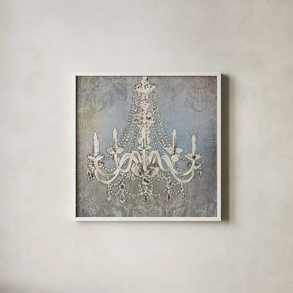 Luxurious Lights II by James Wiens. Shown in a crisp white glass frame for a clean and minimalist style. Available as an archival giclee rolled canvas, fine art paper, or poster print. SKU 17002a.