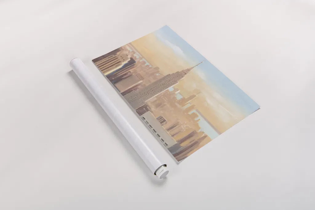 Manhattan Dawn by James Wiens. shown as a rolled paper print. Available as archival giclee rolled canvas, fine art paper, or poster print. SKU 65981i.