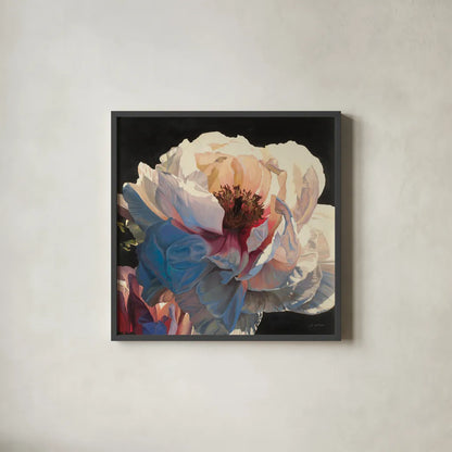 Morning Glow I by James Wiens. Shown in a sleek black glass frame for a contemporary gallery look. Available as an archival giclee rolled canvas, fine art paper, or poster print. SKU 13525a.