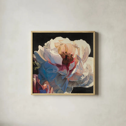 Morning Glow I by James Wiens. Shown in a natural wood glass frame for a timeless modern aesthetic. Available as an archival giclee rolled canvas, fine art paper, or poster print. SKU 13525a.