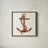 Nautical Anchor Plain by James Wiens. Shown in a sleek black glass frame for a contemporary gallery look. Available as an archival giclee rolled canvas, fine art paper, or poster print. SKU 33293a.