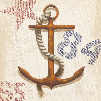 Nautical Anchor Square by James Wiens. SKU 18299a. Archival Giclee Fine art print for wall decor.