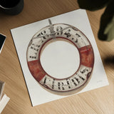 Nautical Lifebuoy Plain by James Wiens. Shown as a detailed flat fine art print, highlighting archival giclee quality. Available as an archival giclee rolled canvas, fine art paper, or poster print. SKU 33291a.