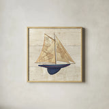 Nautique I by James Wiens. Shown in a natural wood glass frame for a timeless modern aesthetic. Available as an archival giclee rolled canvas, fine art paper, or poster print. SKU 21076a.